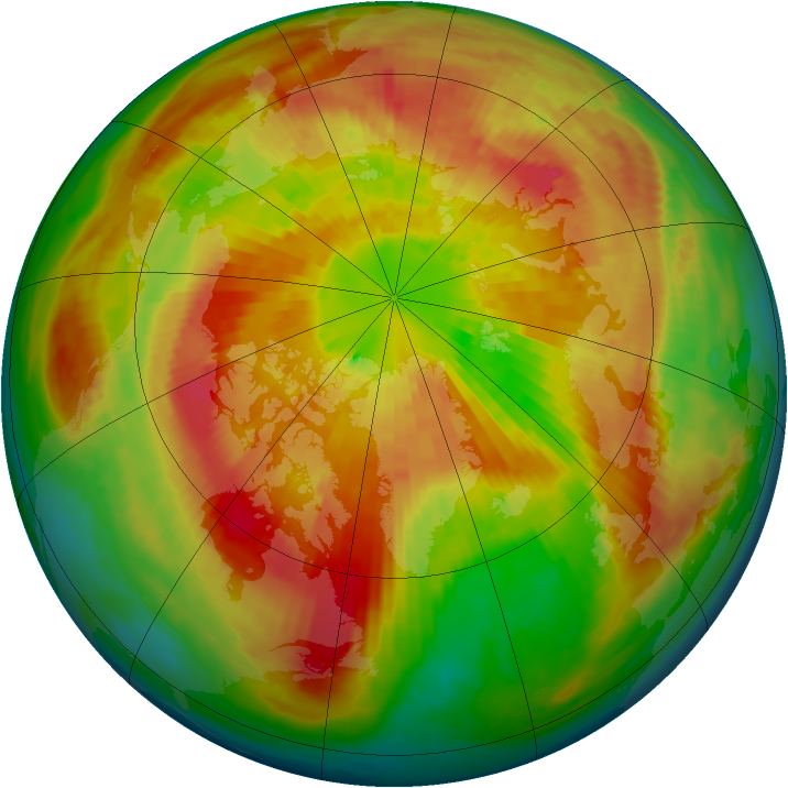 Arctic ozone map for 24 March 2004
